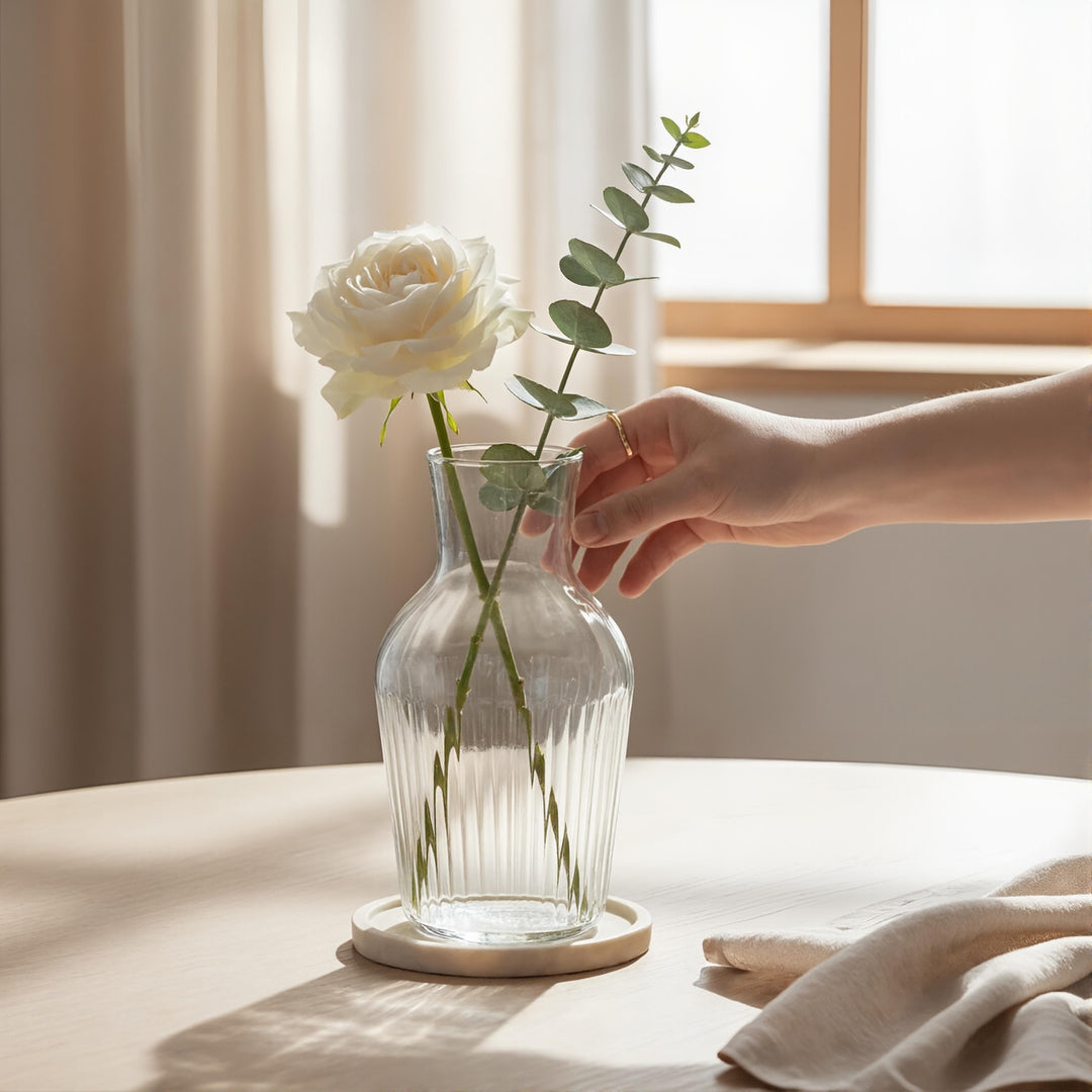 Milan Ribbed Clear Glass Jar 26 cm