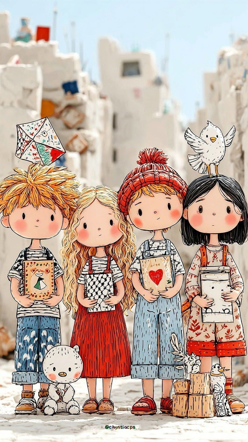 Childhood Friends Canvas Wall Art