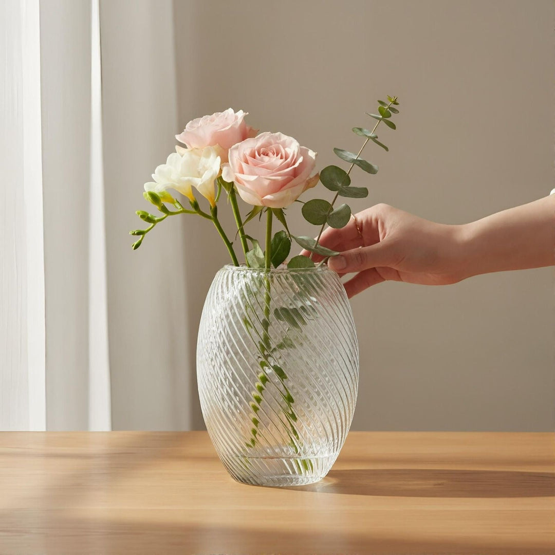 Spiral Clear Glass Vase 26 cm