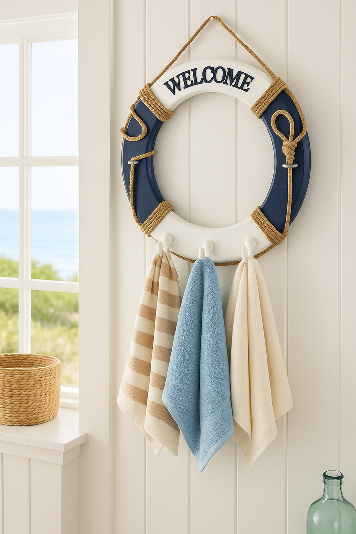 Nautical Welcome Lifebuoy Wall Decor