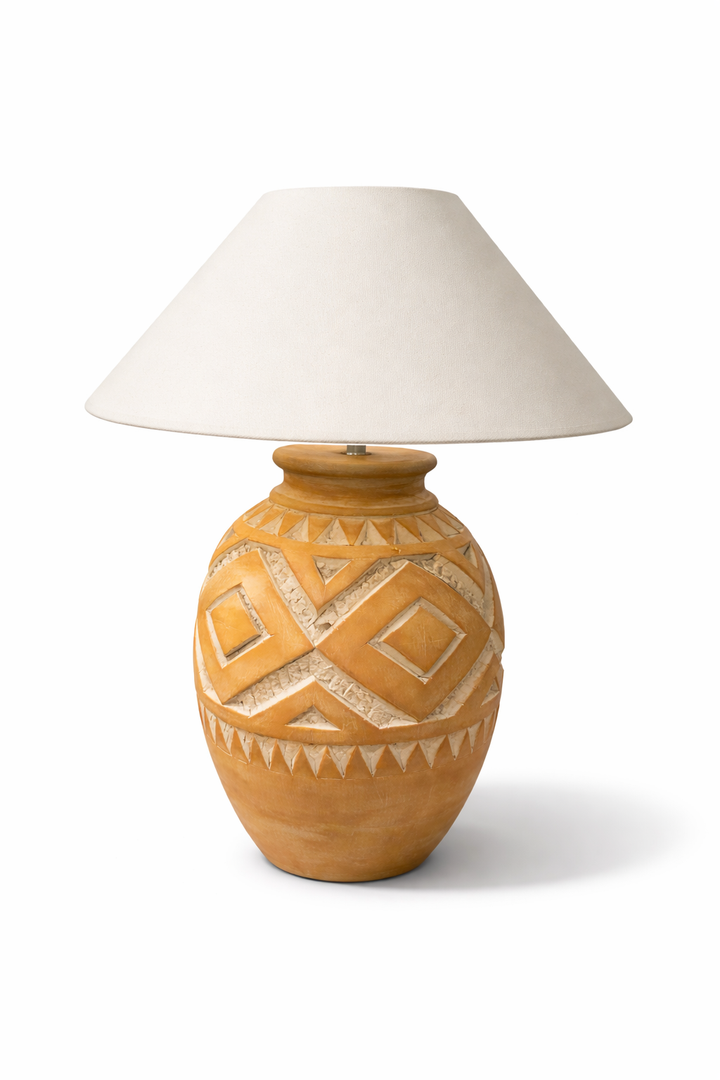 Boho Terracotta Table Lamp
