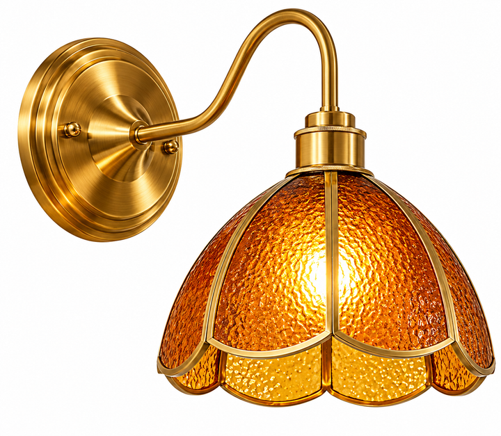Amber Vintage Glass Wall Light