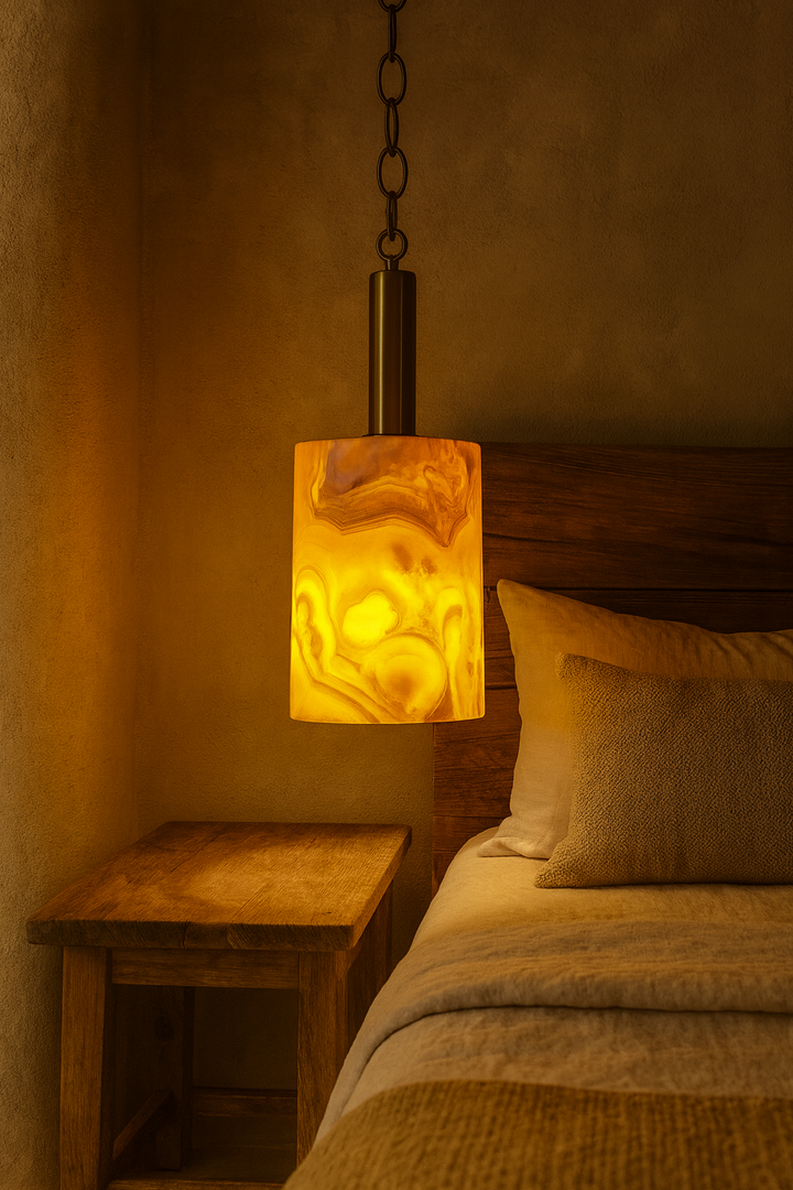 Amber Marble Pendant Light