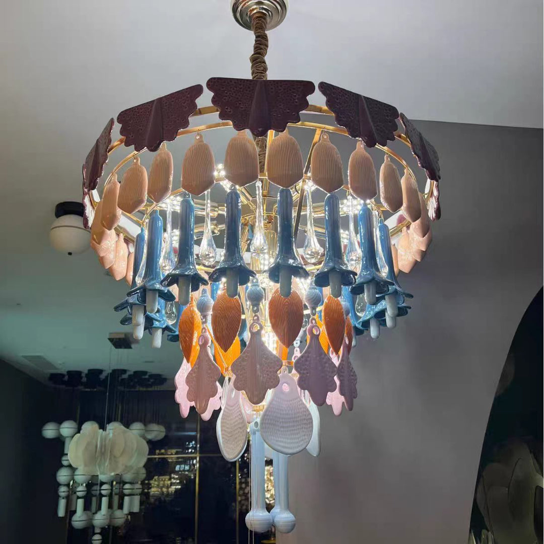 Bohemian Round Ceramic Tassel Chandelier
