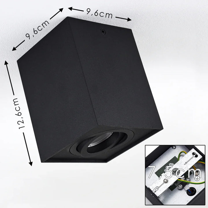 Modern Black Rectangular Ceiling Spotlight