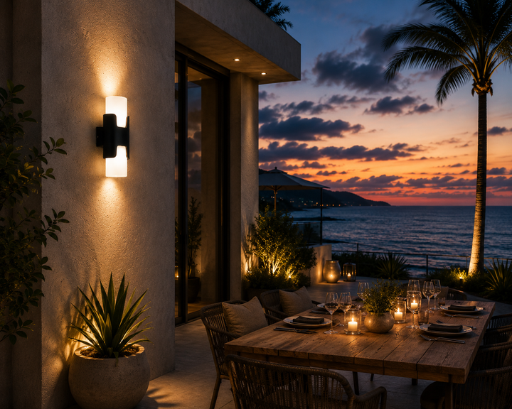 Dual Glass Outdoor Sconce