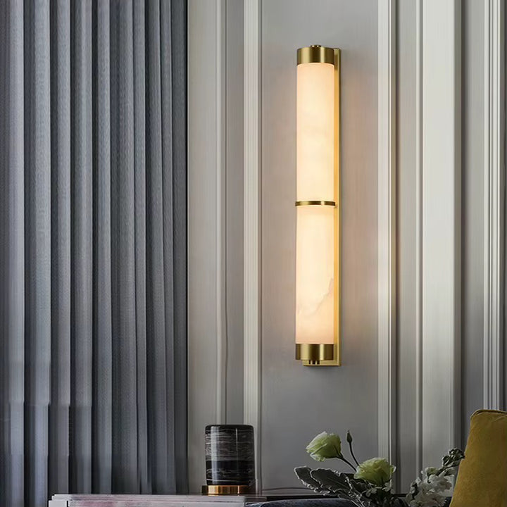Modern Brass and Opal Glass Wall Light