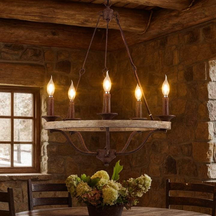 Rustic Candle-Style Chandelier
