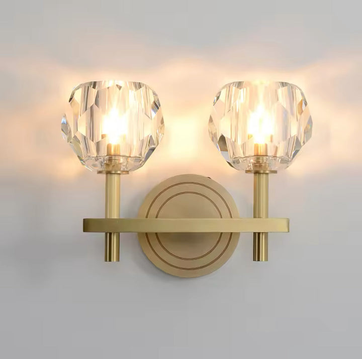 Modern Crystal Wall Light - Dual Glass Globe Design