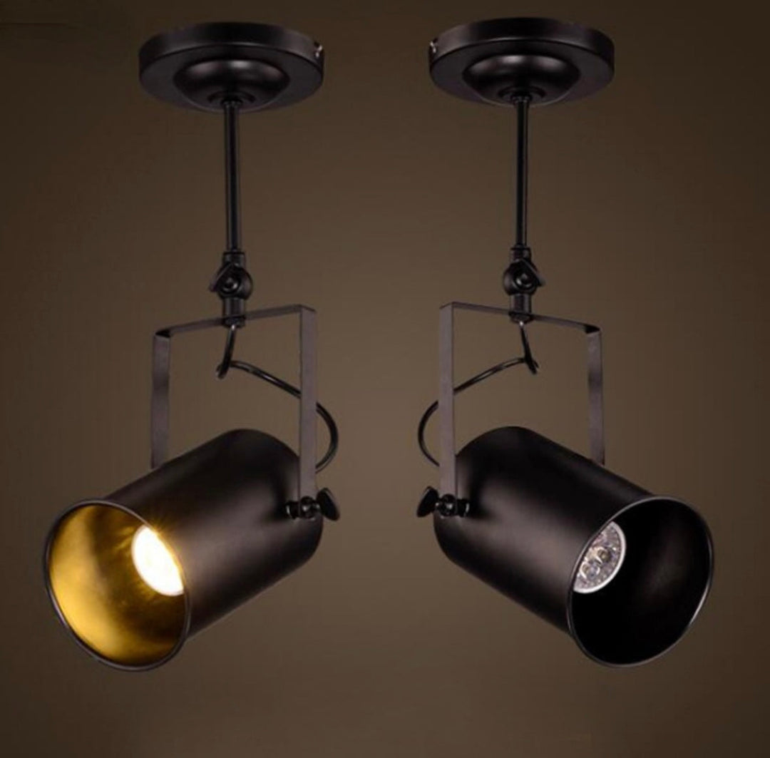 Industrial Track Lighting with Adjustable Spotlights