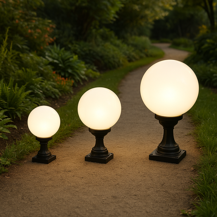 Classic Globe Garden Post Lights with Aluminum base