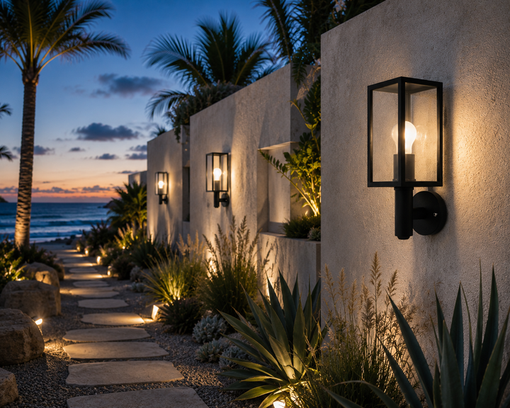 Glass Frame Outdoor Wall Lantern