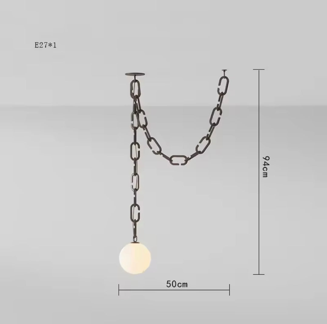 Modern Chain Globe Pendant Light