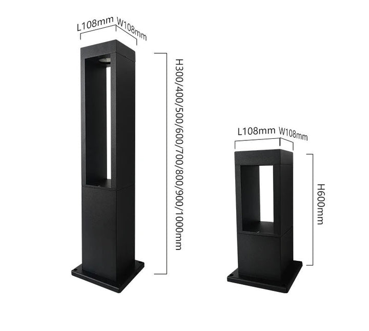 Modern Black LED Bollard Light - Outdoor Pathway Lighting