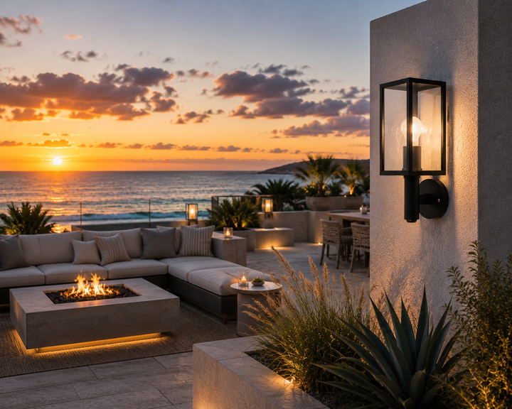 Glass Frame Outdoor Wall Lantern