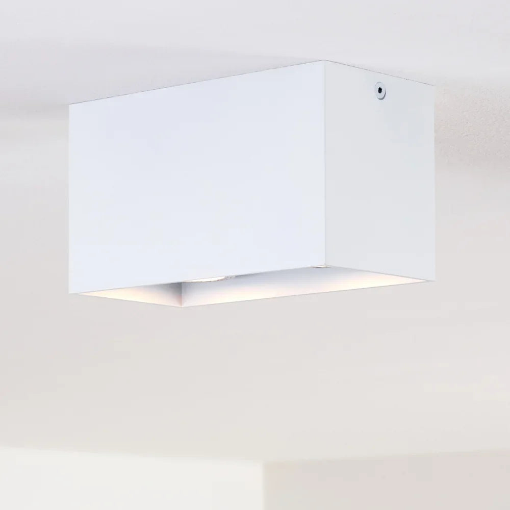 Modern Dual White Rectangular Ceiling Spotlight