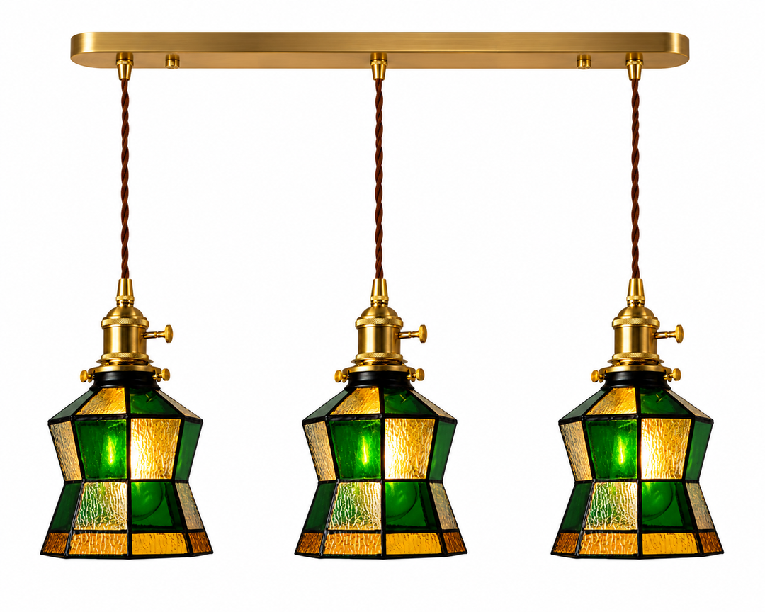 Hexagon Tiffany Hanging Lamp