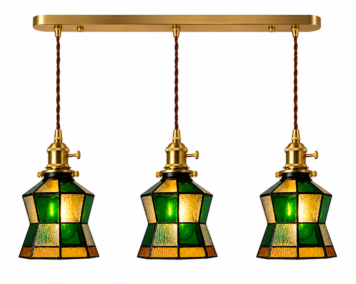 Hexagon Tiffany Hanging Lamp