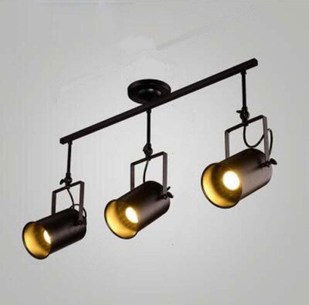 Industrial Track Lighting with Adjustable Spotlights