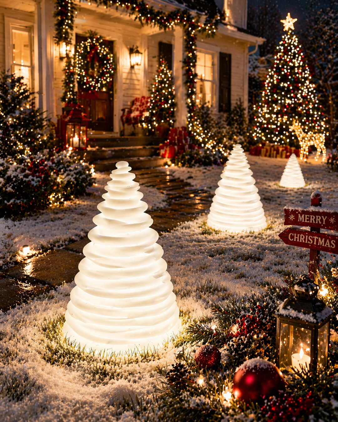 Outdoor Sculptural Cone Lights