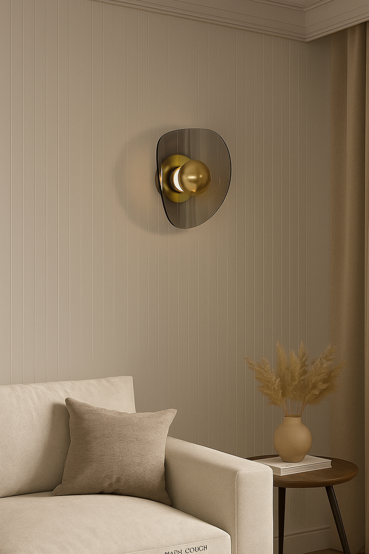 Modern Gold and Glass Wall Light