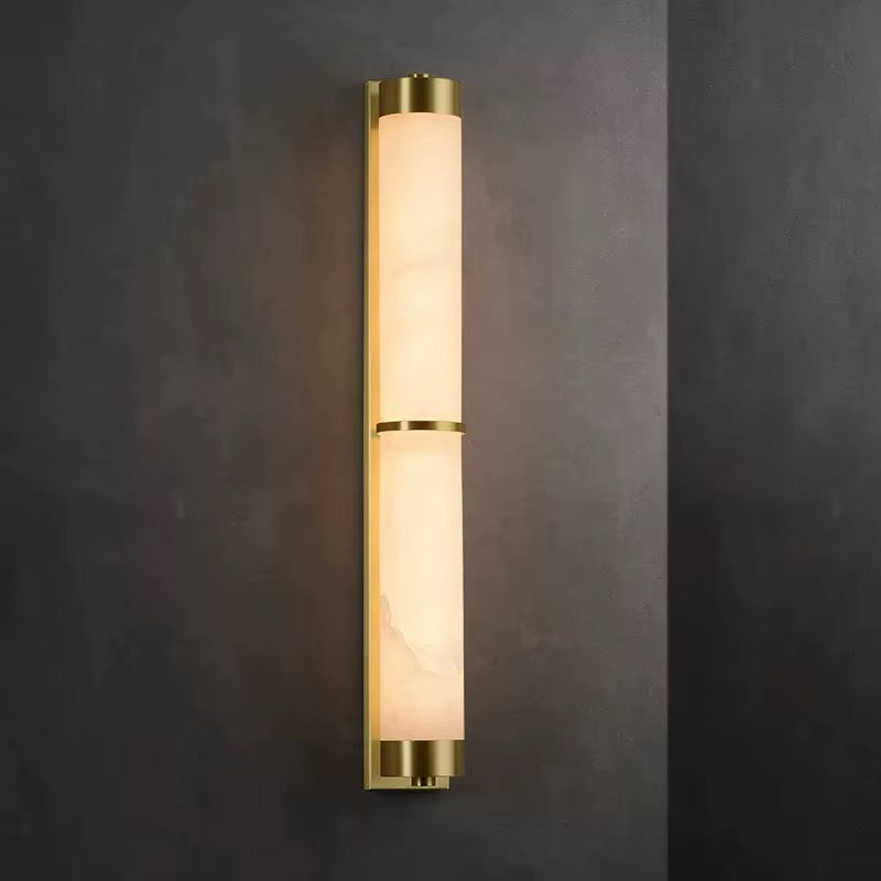 Modern Brass and Opal Glass Wall Light