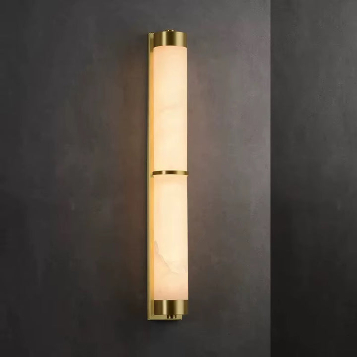Modern Brass and Opal Glass Wall Light