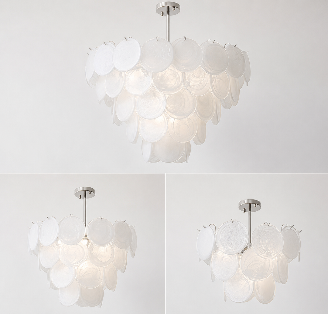 White Glass Chandelier