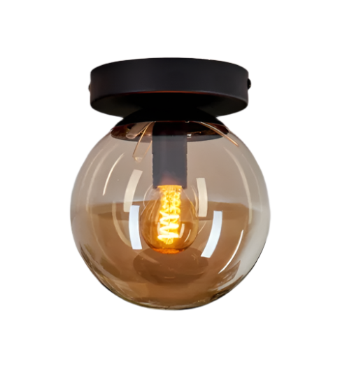 Modern Smoked Glass Globe Ceiling Light