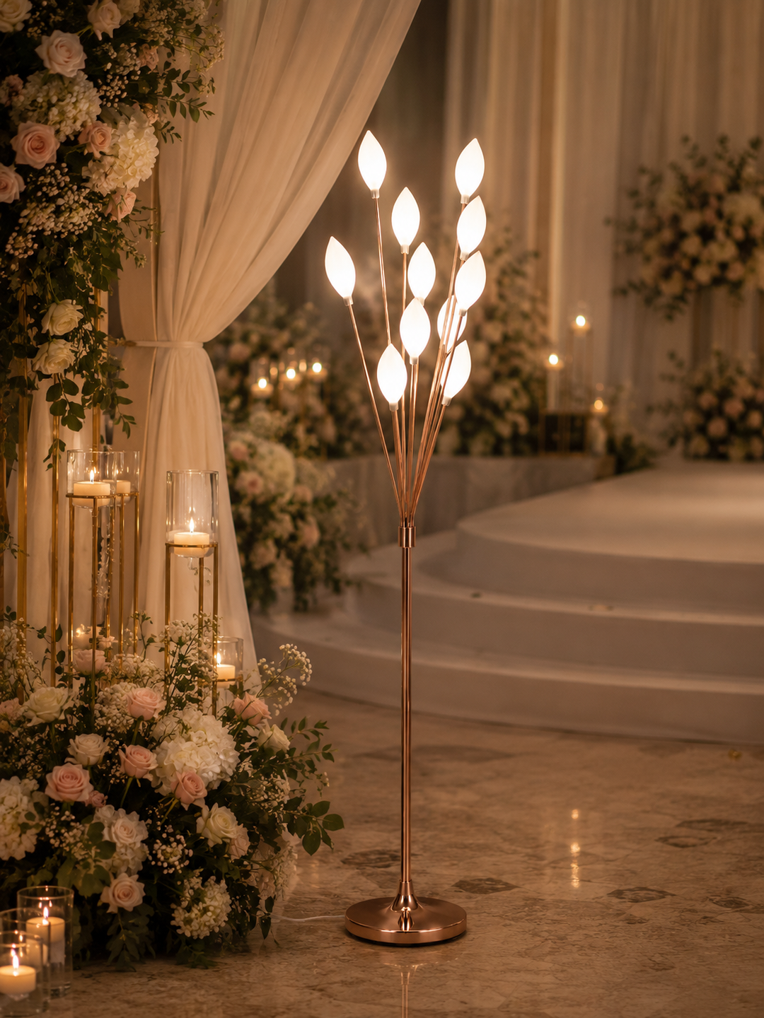 Rose Gold Petal Floor Lamp