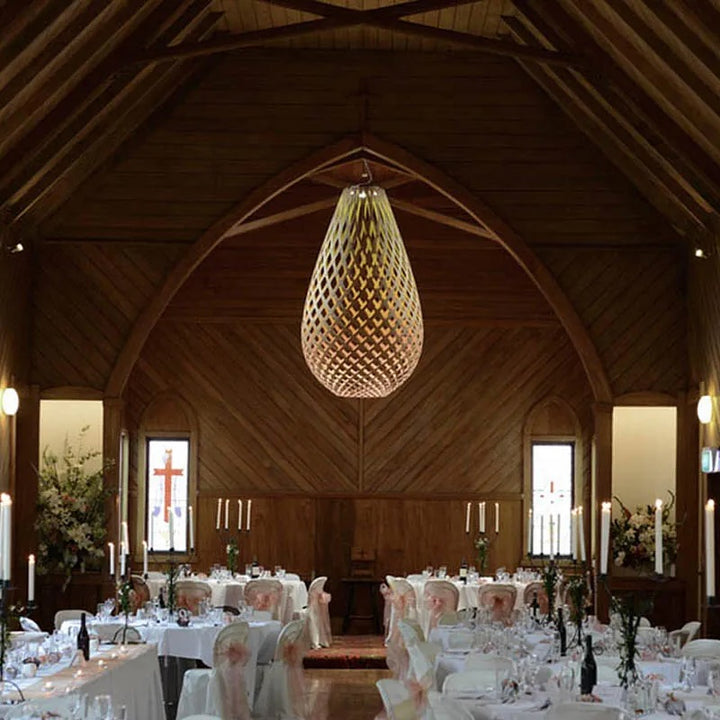 Rustic Teardrop Woven Pendant Light