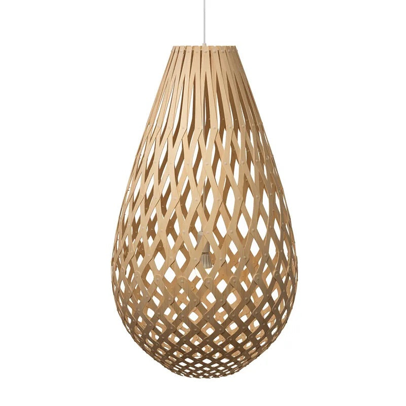 Rustic Teardrop Woven Pendant Light