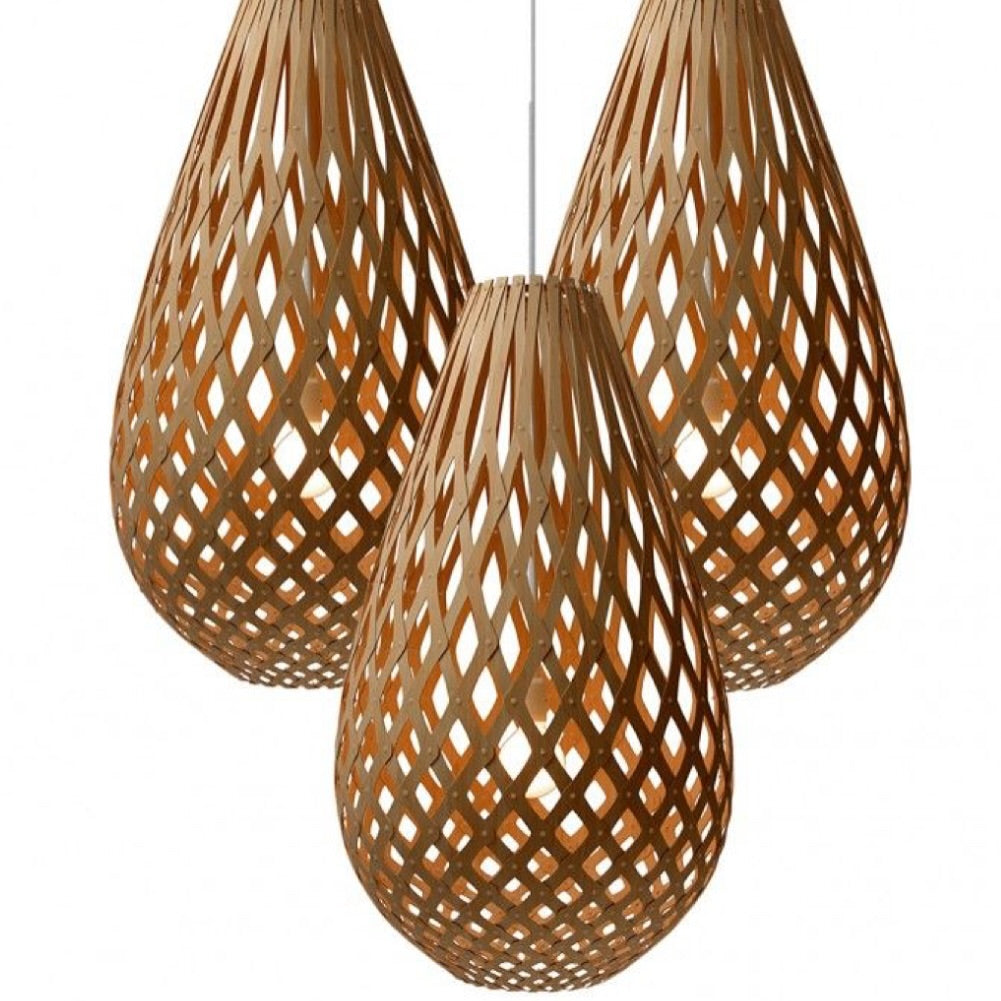 Rustic Teardrop Woven Pendant Light