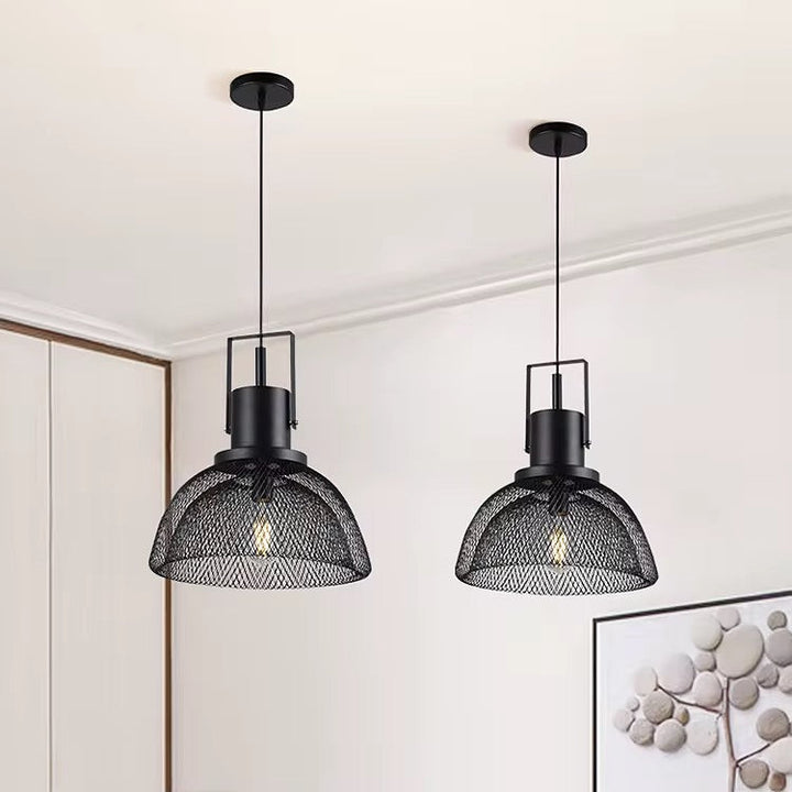 Industrial Black Mesh Pendant Light