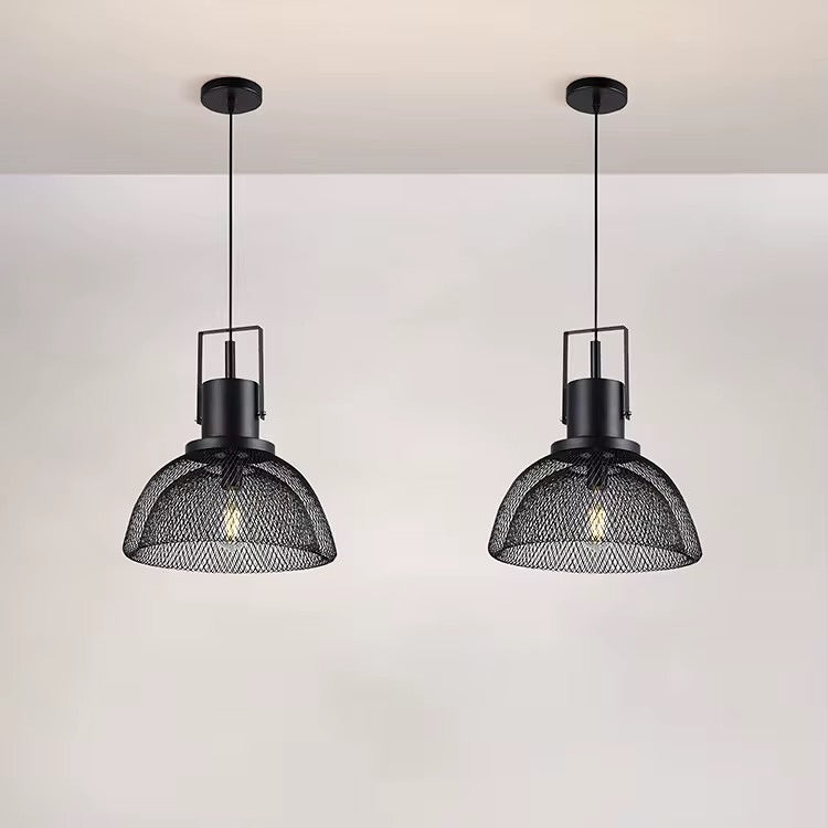 Industrial Black Mesh Pendant Light