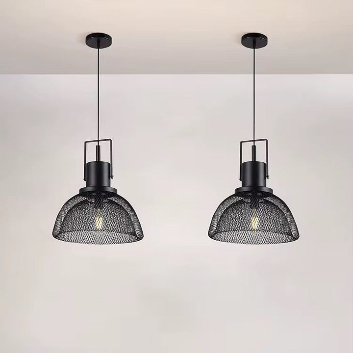 Industrial Black Mesh Pendant Light