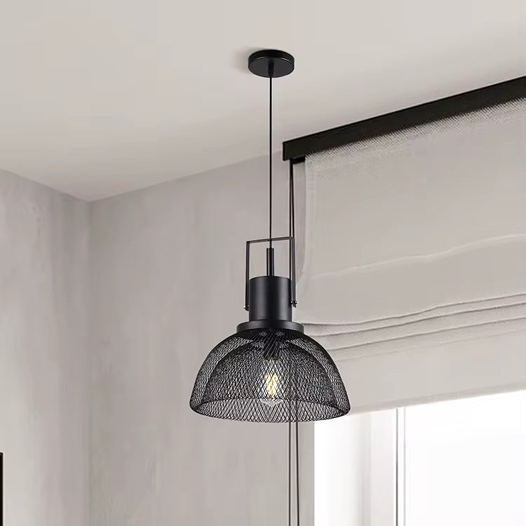 Industrial Black Mesh Pendant Light