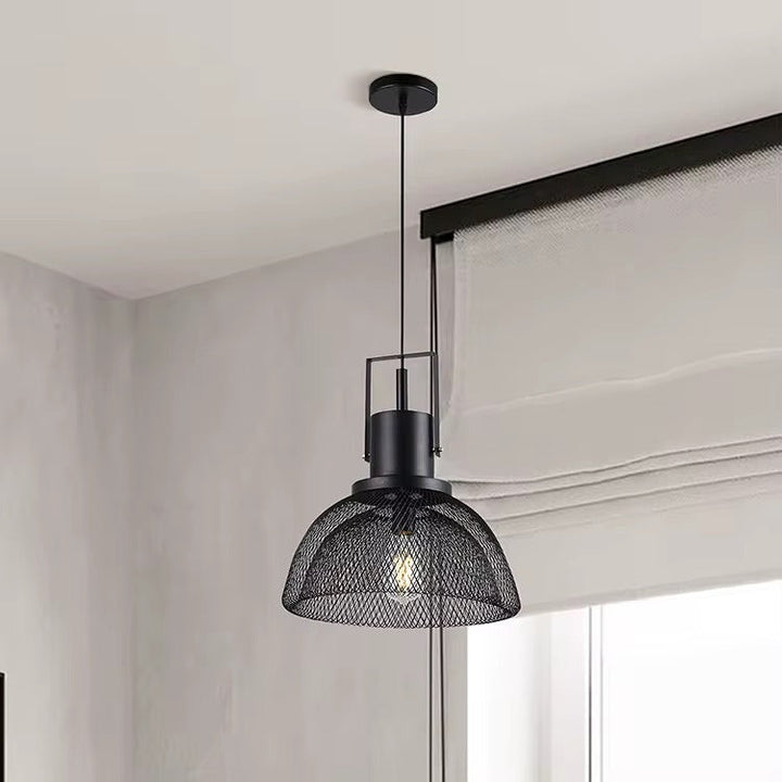 Industrial Black Mesh Pendant Light