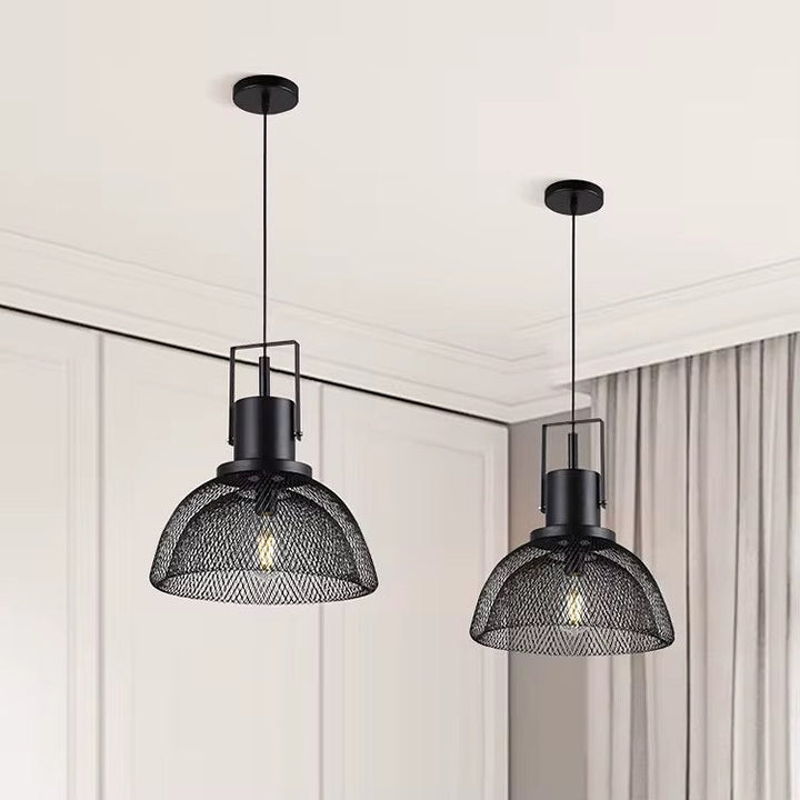 Industrial Black Mesh Pendant Light