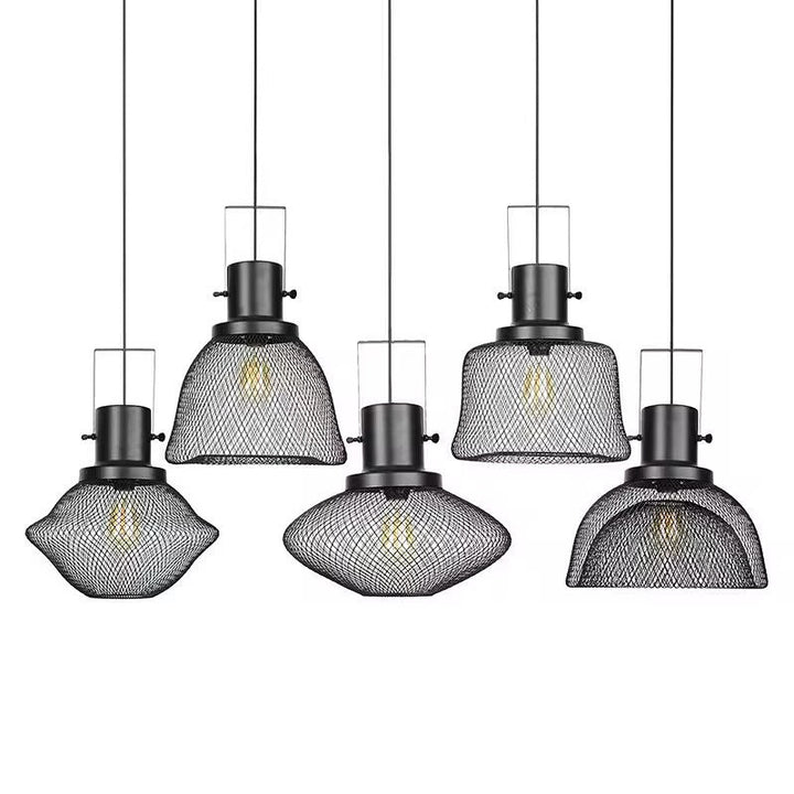 Industrial Black Mesh Pendant Light