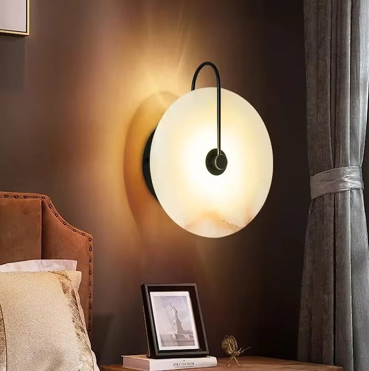 Elegant Globe Wall Light with Hook Arm - Warm Tinted Glass