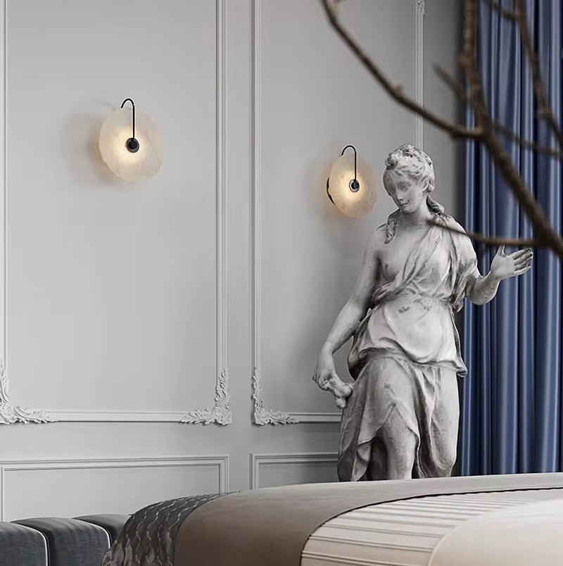 Elegant Globe Wall Light with Hook Arm - Warm Tinted Glass
