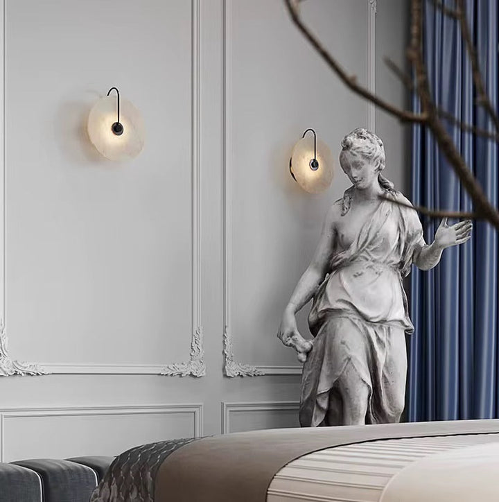 Elegant Globe Wall Light with Hook Arm - Warm Tinted Glass