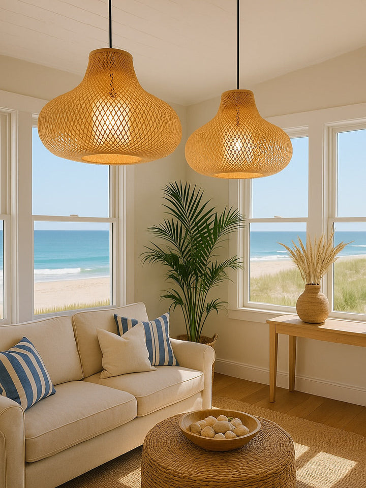 Woven Bamboo Pendant Light