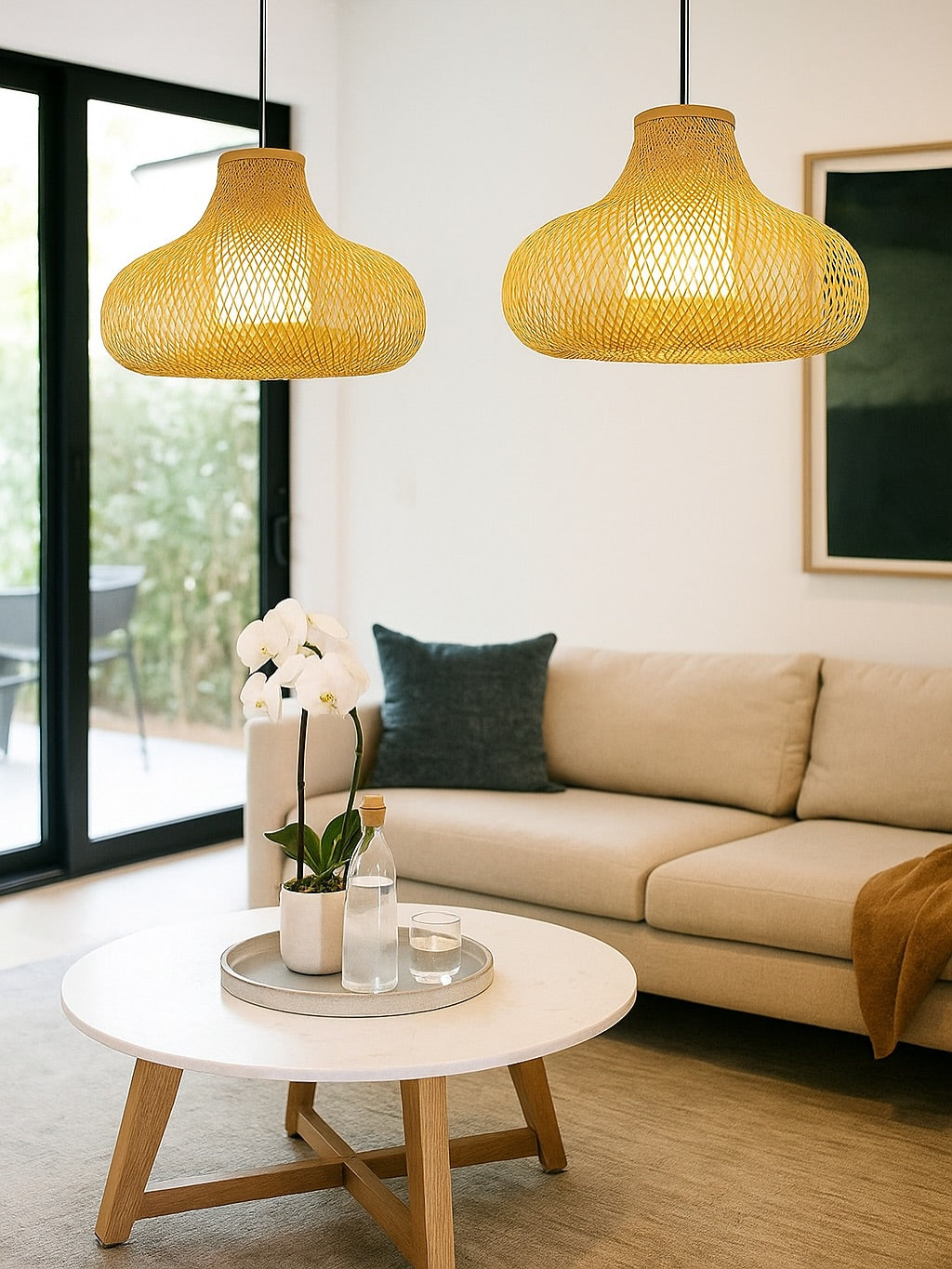 Woven Bamboo Pendant Light