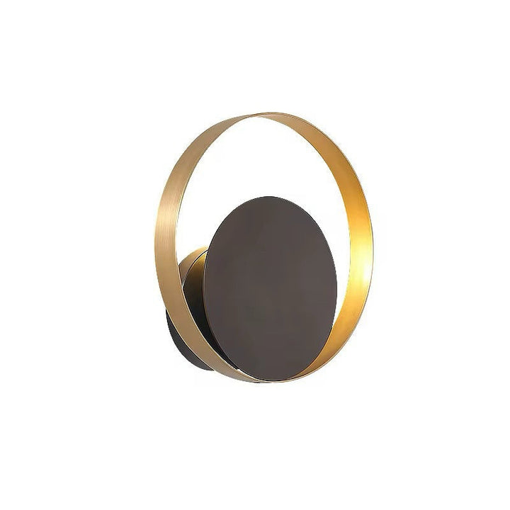 Modern Circular Wall Light with Gold Trim