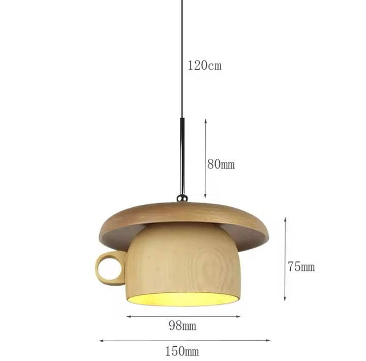 Teacup Pendant Light - Wooden Design for Playful Interiors