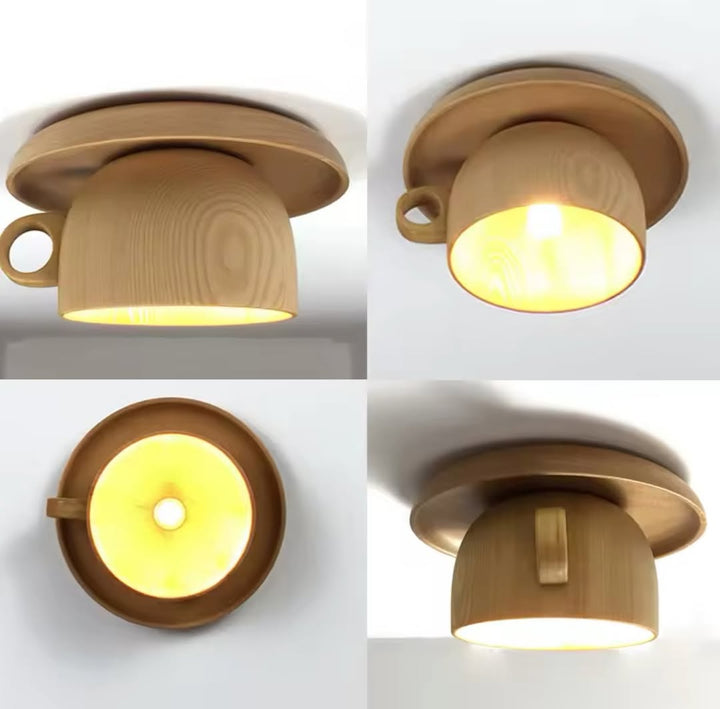Teacup Pendant Light - Wooden Design for Playful Interiors