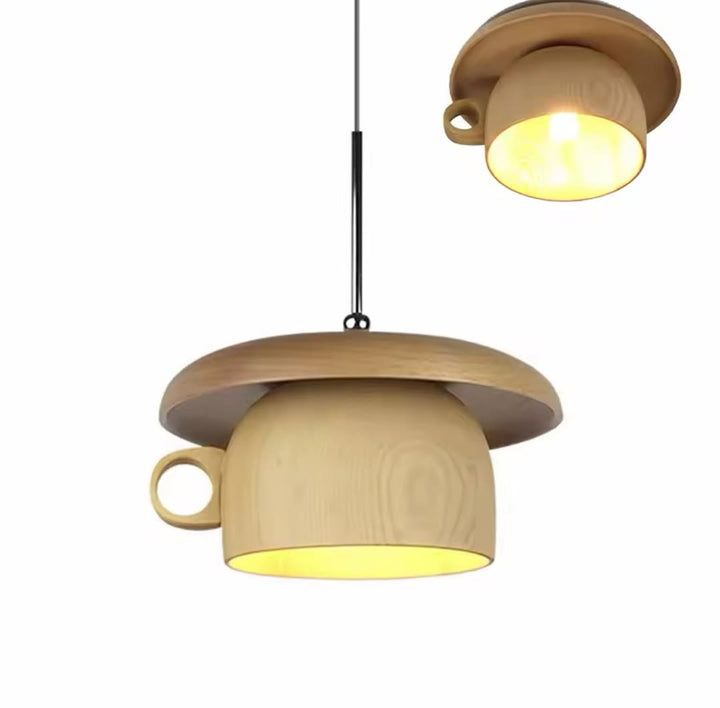Teacup Pendant Light - Wooden Design for Playful Interiors