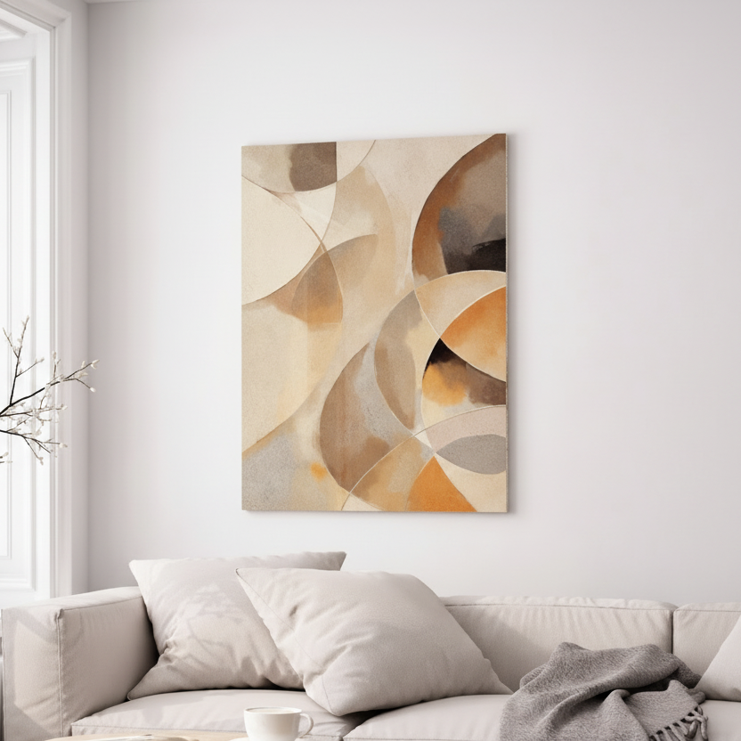 Warm Neutral Abstract Shapes Art